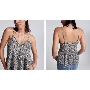 One Teaspoon NEW Retro Runaway Cami Interference‎ V Neck Black/White Size XXL